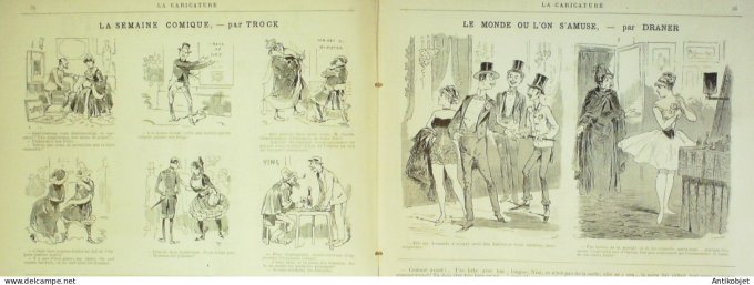 La Caricature 1887 #370 Amour propre Caran d'Ache Ohnet par Luque Bombled Fox