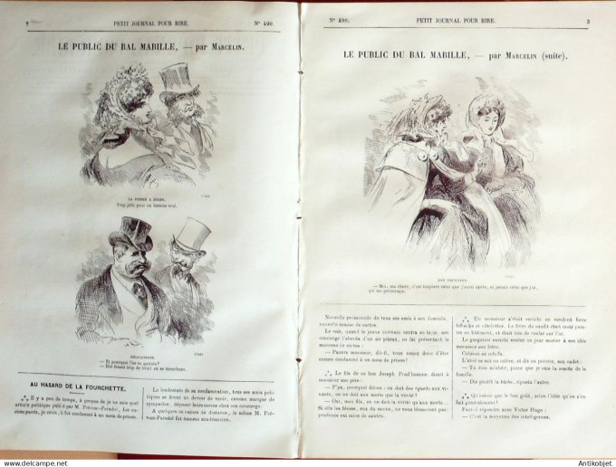 Petit journal pour Rire 1864 # 490 Le Public du bal Mabille Marcelin