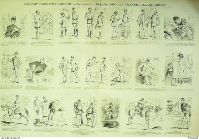 La Caricature 1880 #  30 La poudre parle le Feudartifiçomanie Robida Barret Draner