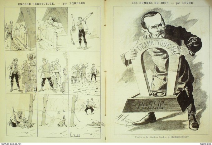 La Caricature 1887 #370 Amour propre Caran d'Ache Ohnet par Luque Bombled Fox