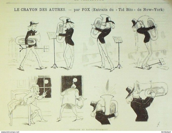 La Caricature 1887 #370 Amour propre Caran d'Ache Ohnet par Luque Bombled Fox