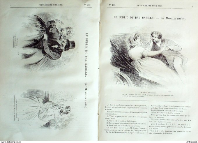 Petit journal pour Rire 1864 # 490 Le Public du bal Mabille Marcelin