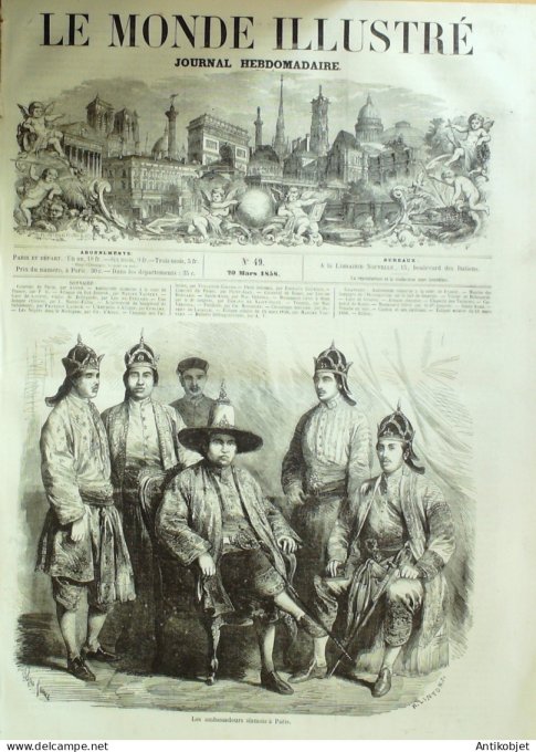 Le Monde illustré 1858 n° 49 Suisse Genève Bellegarde (01) Hersegovie Jeserah Chine Canton