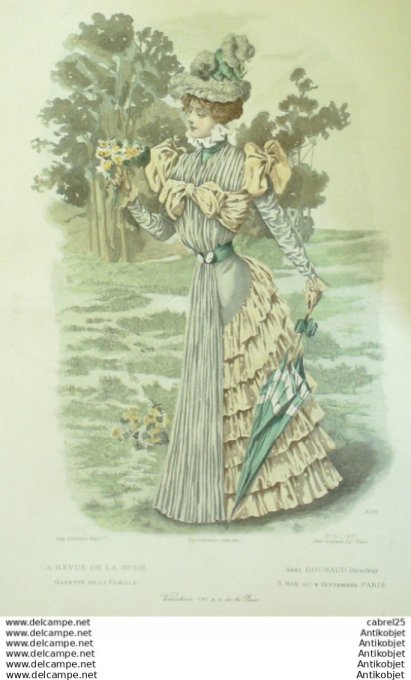 Gravure de mode La Gazette 1897 # 15 Maison Abel Goubaud