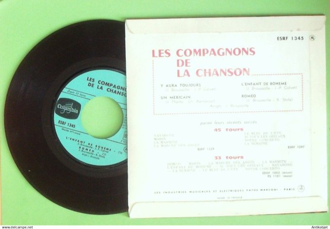 Les Compagnons de la chanson 45T EP Un Mexicain 1960