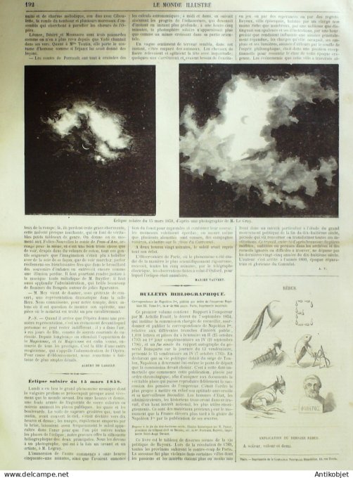 Le Monde illustré 1858 n° 49 Suisse Genève Bellegarde (01) Hersegovie Jeserah Chine Canton