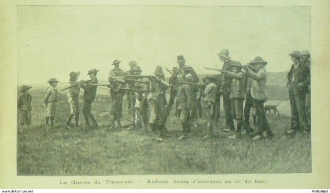 Soleil du Dimanche 1900 n°11 Norvège traversée Fjord Transvaal enfant Boers au tir