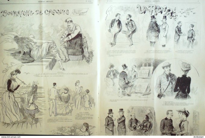 Le Journal Amusant 1890 n°1779 Logique antiesclavagiste 7 pêchés capitaux la Luxure alibi du réservi
