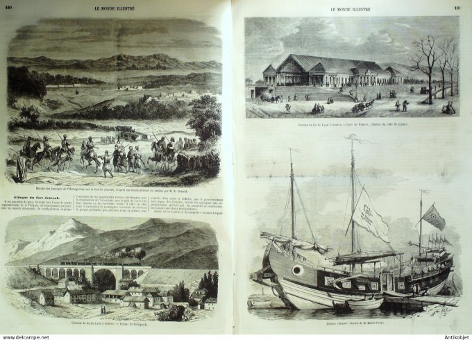 Le Monde illustré 1858 n° 49 Suisse Genève Bellegarde (01) Hersegovie Jeserah Chine Canton