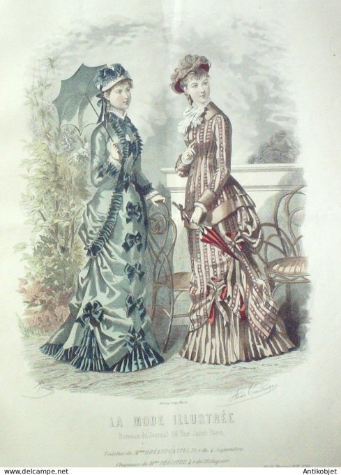 Gravure Mode illustree 1879 # 15 (Old Fashion plate)