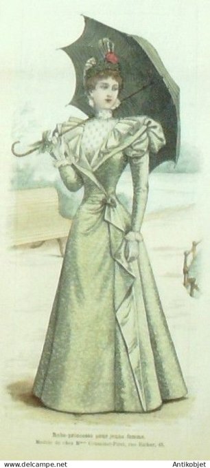 La Mode illustrée journal 1897 n° 16 Robe Princesse