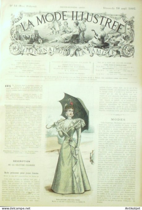 La Mode illustrée journal 1897 n° 16 Robe Princesse