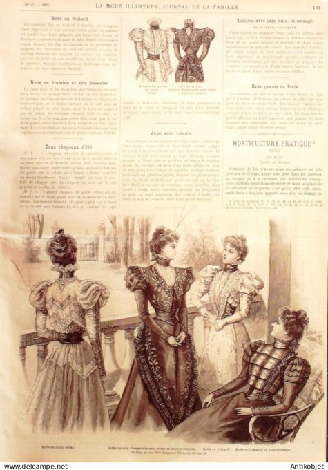 La Mode illustrée journal 1897 n° 16 Robe Princesse