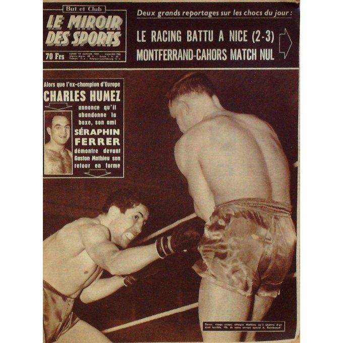Miroir Des Sports 1959 #  725 19 Jan Red Reilly Humez Ferrer Scherens Vliet Binda Bald