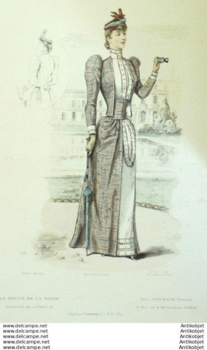 Gravure Mode La Gazette 1890 # 29 (Old Fashion plate)