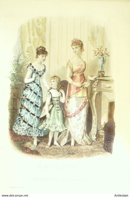 Gravure de mode La Mode illustrée 1878 n°03 (Maison Bréant-Castel)