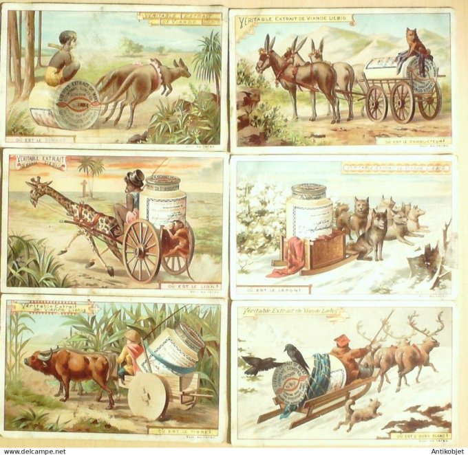 Chromo Liebig Sang  347 Puzzles Objets caches (1892)