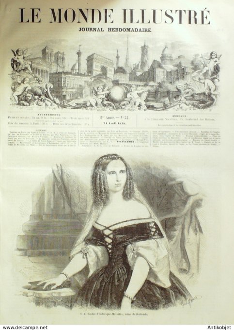 Le Monde illustré 1858 n° 54 Rueil-Malmaison (92) Marseille (13) Turquie Constantinople Suisse Genèv