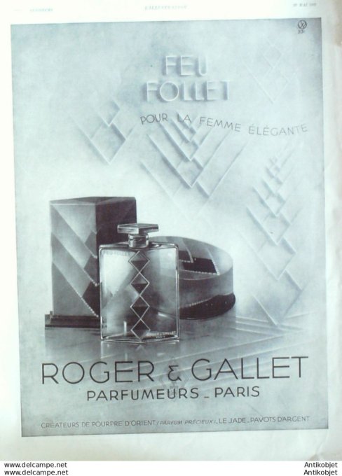 Publicite Cosmetique Rigaud feu Follet 1931
