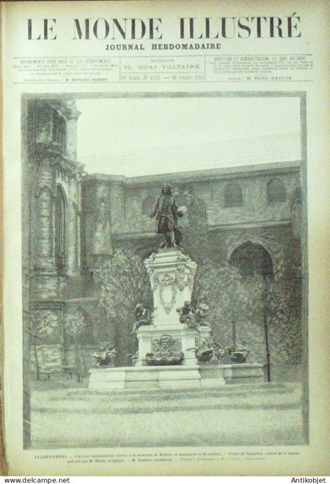 Le Monde illustré 1884 n°1438 Nogent-sur-Marne (94) Wateau Valenciennes (59) Carpeaux