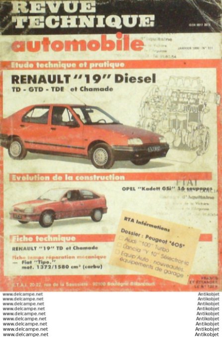 R.T Automobile Renault 19 Opel Kadett Gsi 16   # 511
