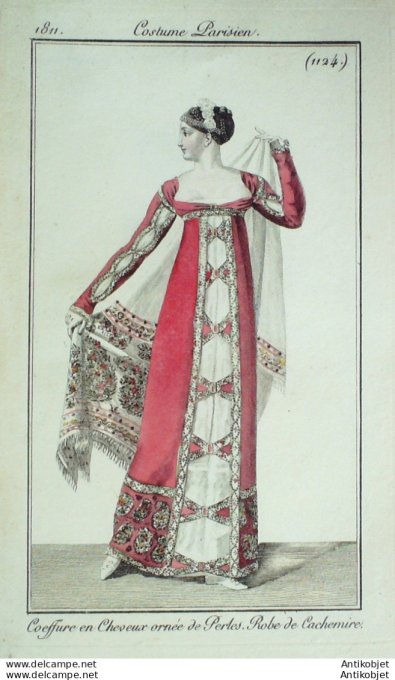 Costume Parisien 1811 # 1124 Robe de cachemire