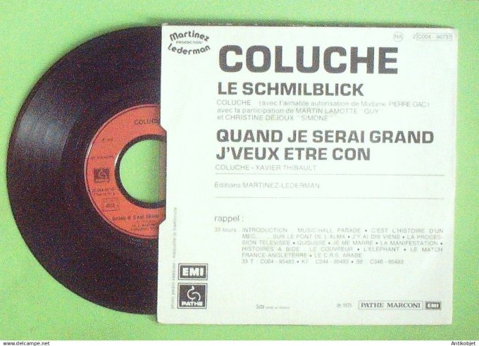 Coluche 45T SP Le Schmilblic 1975