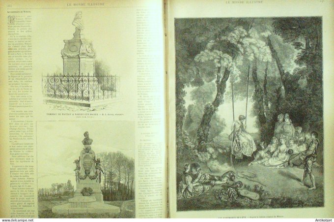 Le Monde illustré 1884 n°1438 Nogent-sur-Marne (94) Wateau Valenciennes (59) Carpeaux