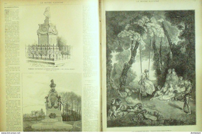 Le Monde illustré 1884 n°1438 Nogent-sur-Marne (94) Wateau Valenciennes (59) Carpeaux