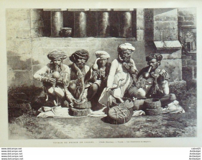 Le Monde illustré 1875 n°972 Lyon (69) Le Havre (76) Toulon (83) La Victorieuse Inde Bombay Charmeur