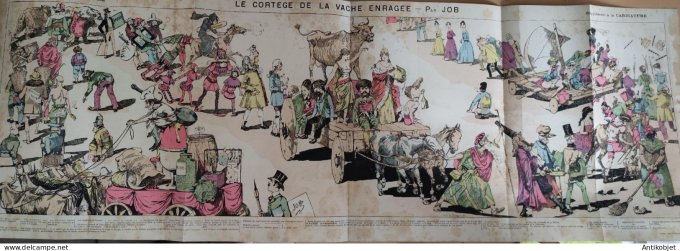 La Caricature 1884 #221 Carnaval cortège et restaurant de la vache enragée Job
