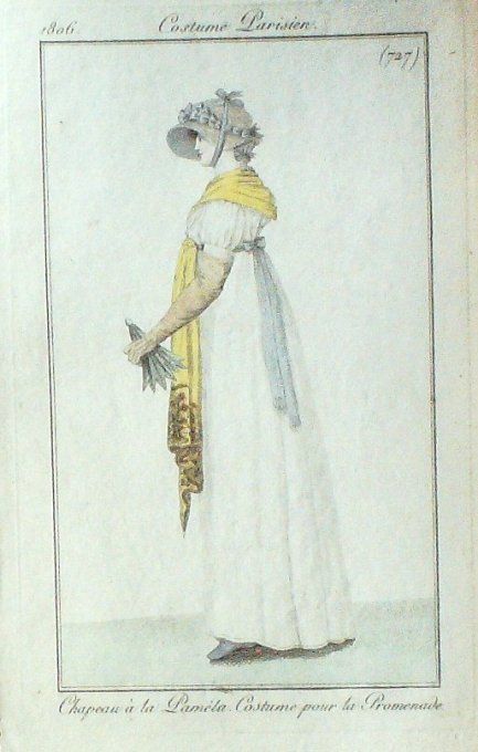 Gravure Mode Costume Parisien 1806 #  727 (eau forte old Fashion plate