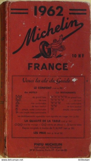 Guide rouge MICHELIN 1962 55ème édition France