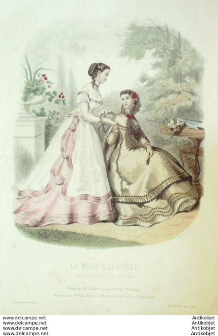 Gravure Mode illustree 1867 # 31 (Old Fashion plate)