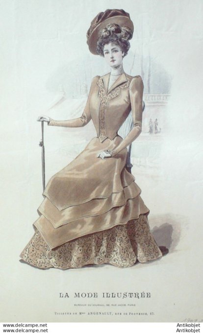 Gravure Mode illustree 1902 # 28 (Old Fashion plate) rare