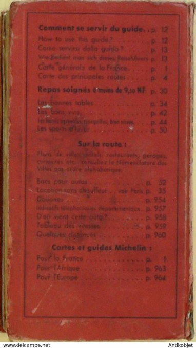 Guide rouge MICHELIN 1962 55ème édition France