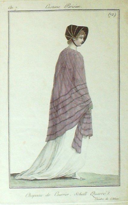 Costume Parisien 1798 an 7 # 72 (eau forte) Schall carré