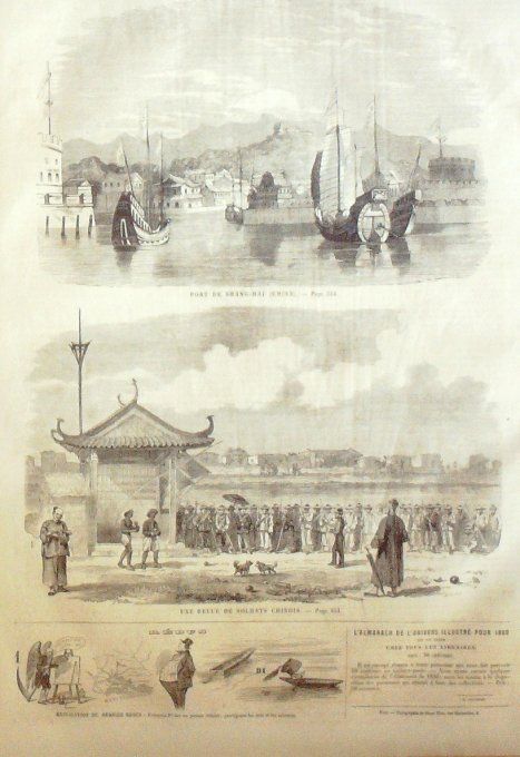 L'Univers illustré 1859 #  72 Chine Port de Shang-HSuisse Rheinthai Sargans chapelle de Feld Chinois