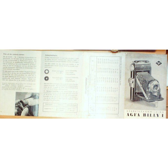 Catalogue AGFA BILLY I APPAREILS 1920