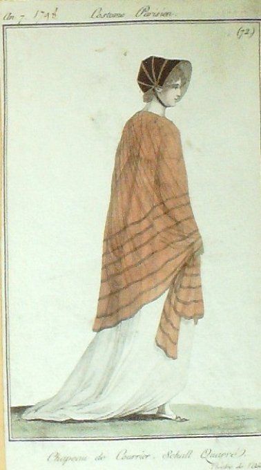 Costume Parisien 1798 an 7 # 72b (eau forte) Schall carré