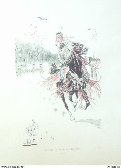 Officier de Polleresky-Hussards en 1752 signé Rouffet