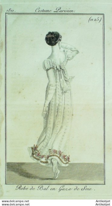 Costume Parisien 1811 # 1125 Robe de bal en gaze de soie