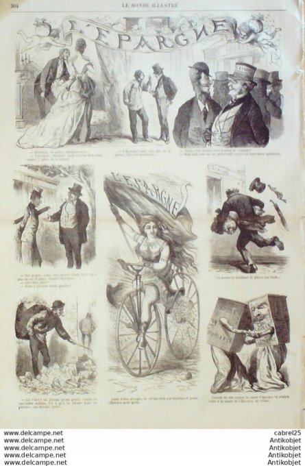 Le Monde illustré 1868 n°630 Inde Seringam Italie Eza Marseille (13) Aix (13) Sedan Bocroi (08) Ture