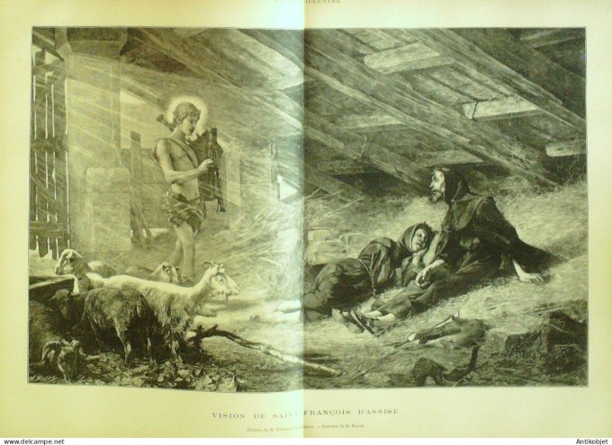 Le Monde illustré 1884 n°1422 Italie Naples St François d'assise Séville del Corpus