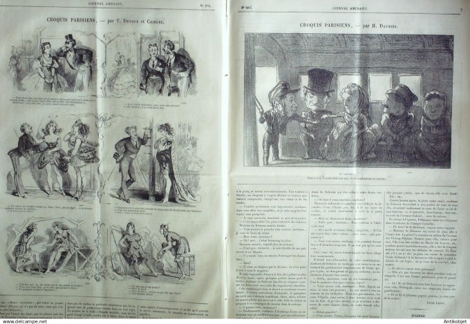 Le Journal Amusant 1874 #  916 Physionomies Parisiennes Pelcoq Compere Matelot Paul Leonnec