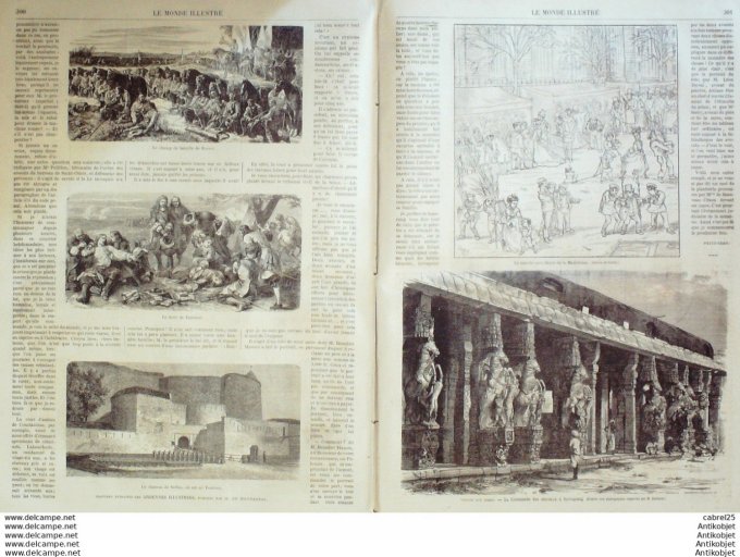 Le Monde illustré 1868 n°630 Inde Seringam Italie Eza Marseille (13) Aix (13) Sedan Bocroi (08) Ture