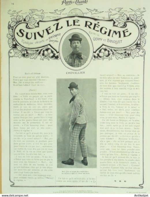 Paris qui chante 1905 n°107 Mars Moncey Bordes Dorine Chevallier Brasseur Pernyn