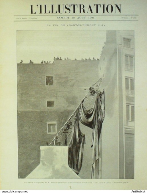 L'illustration 1901 n°3050 Ballon Santos-Dumont Allemagne Cronberg Friedrichschof château Chine Tonk