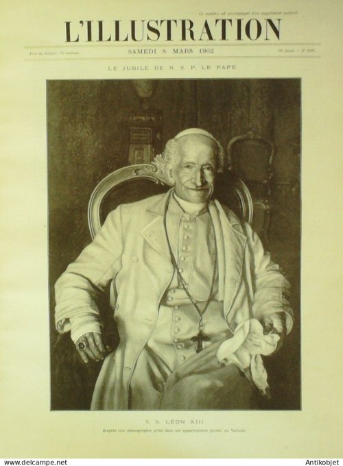 L'illustration 1902 n°3080 Léon XIII jubilé centenaire Victor Hugo Barcelone Andalousie