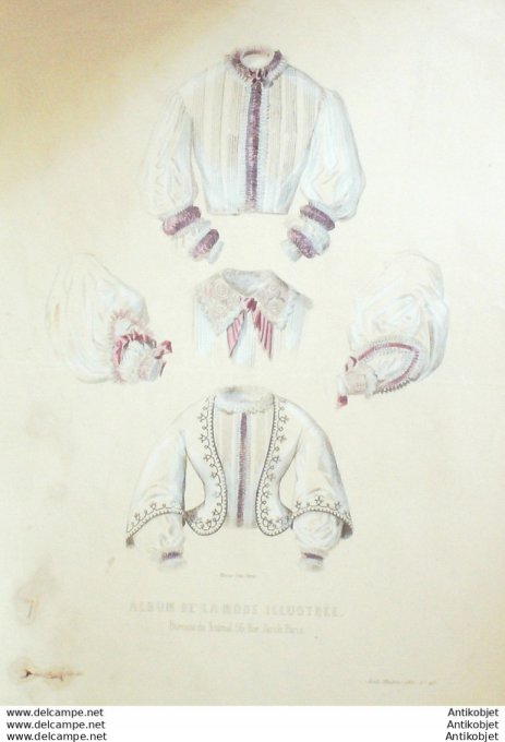 Gravure de mode La Mode illustrée 1861 n°48